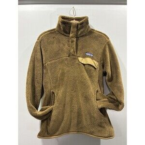 Patagonia RARE Rich Brown Re-Tool Snap-T Organic Cotton Fleece Pullover Size M